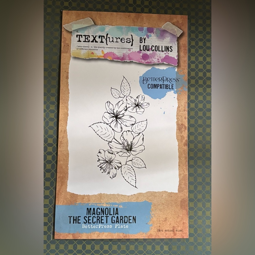 Textures Magnolia BetterPress Compatible Plate for cards, scrapbooking & more